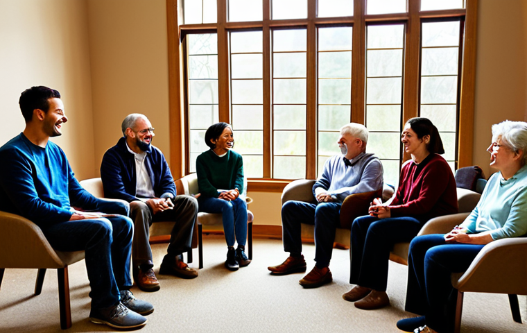 A diverse group of adults, fully clothed in modest, professional-casual attire, are seated in a circle on comfortable chairs in a warm, inviting communal living space within an intentional community. They are engaged in a heartfelt, open dialogue, with expressions of empathy and active listening. Natural light streams through large windows, illuminating a cozy, safe, and supportive atmosphere. The focus is on genuine connection and building trust through transparent communication. Perfect anatomy, correct proportions, natural poses, well-formed hands, proper finger count. Professional photography, high quality, safe for work, appropriate content, family-friendly.