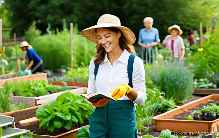 의도적 공동체에서의 멘토링 프로그램 개발 - **Prompt 1: Cultivating Knowledge in a Community Garden**
A vibrant, sun-drenched scene in a thr...