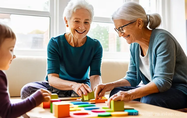 의도적 공동체 내에서의 육아 지원 프로그램 - **Prompt for Intergenerational Cohousing Harmony:**
"A bright, inviting common area in a modern ...